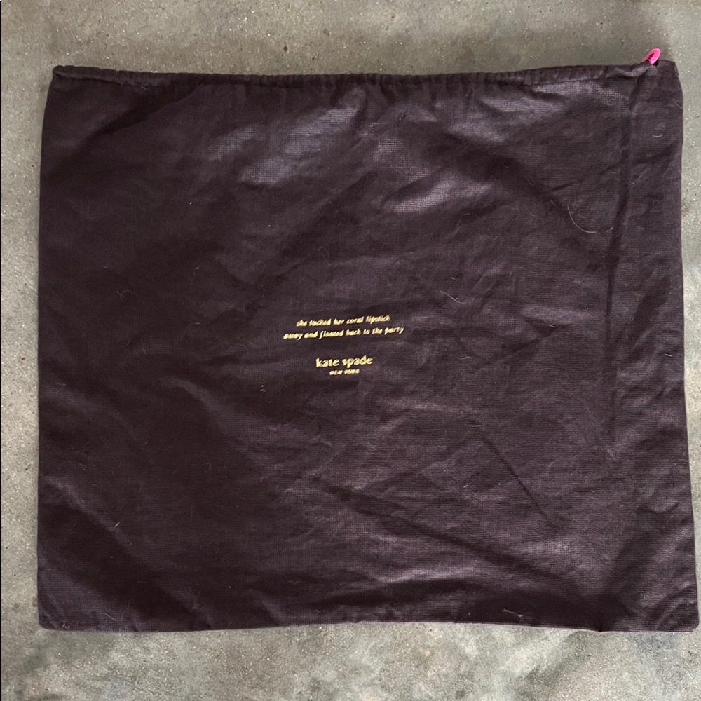 Authentic kate spade brown dust bag with gold logo